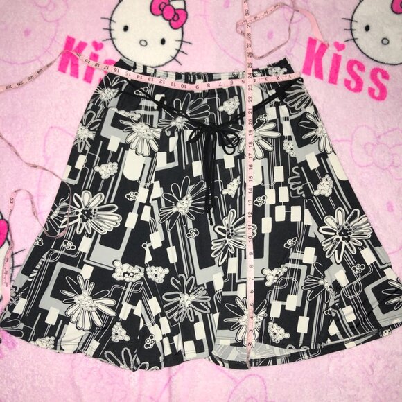 y2k 90s floral mod midi skirt - Picture 3 of 5